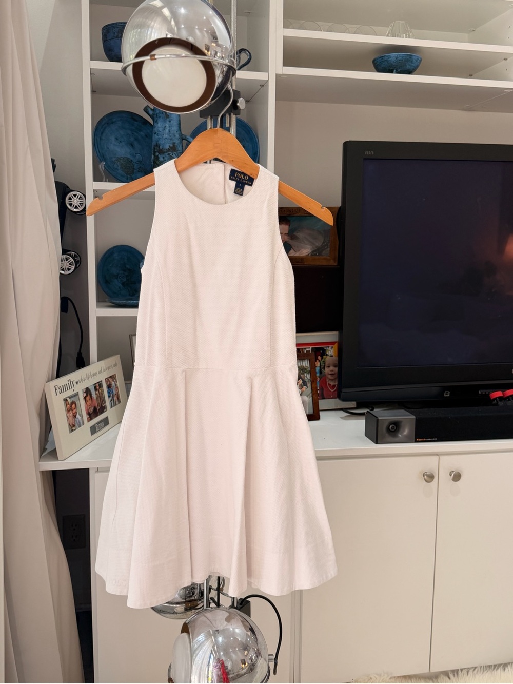 Polo by Ralph Lauren White Sleeveless Fit-and-Flare Dress